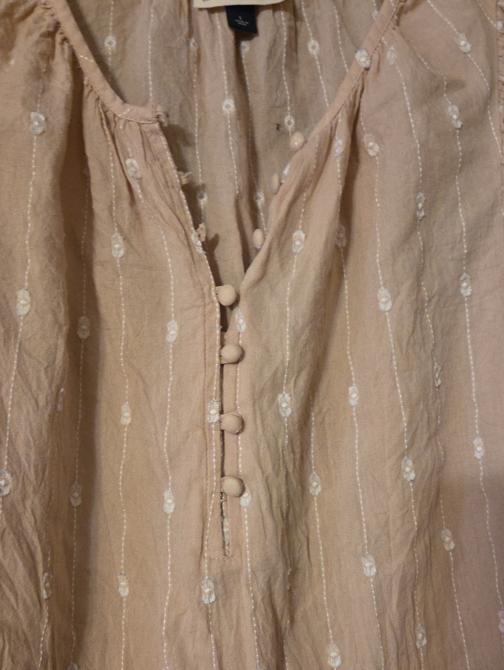 Universal Thread Tan Puff-Sleeve Peasant Blouse - Picture 4 of 5